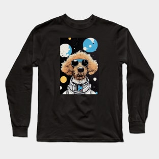 Astronaut royal poodle portrait Long Sleeve T-Shirt